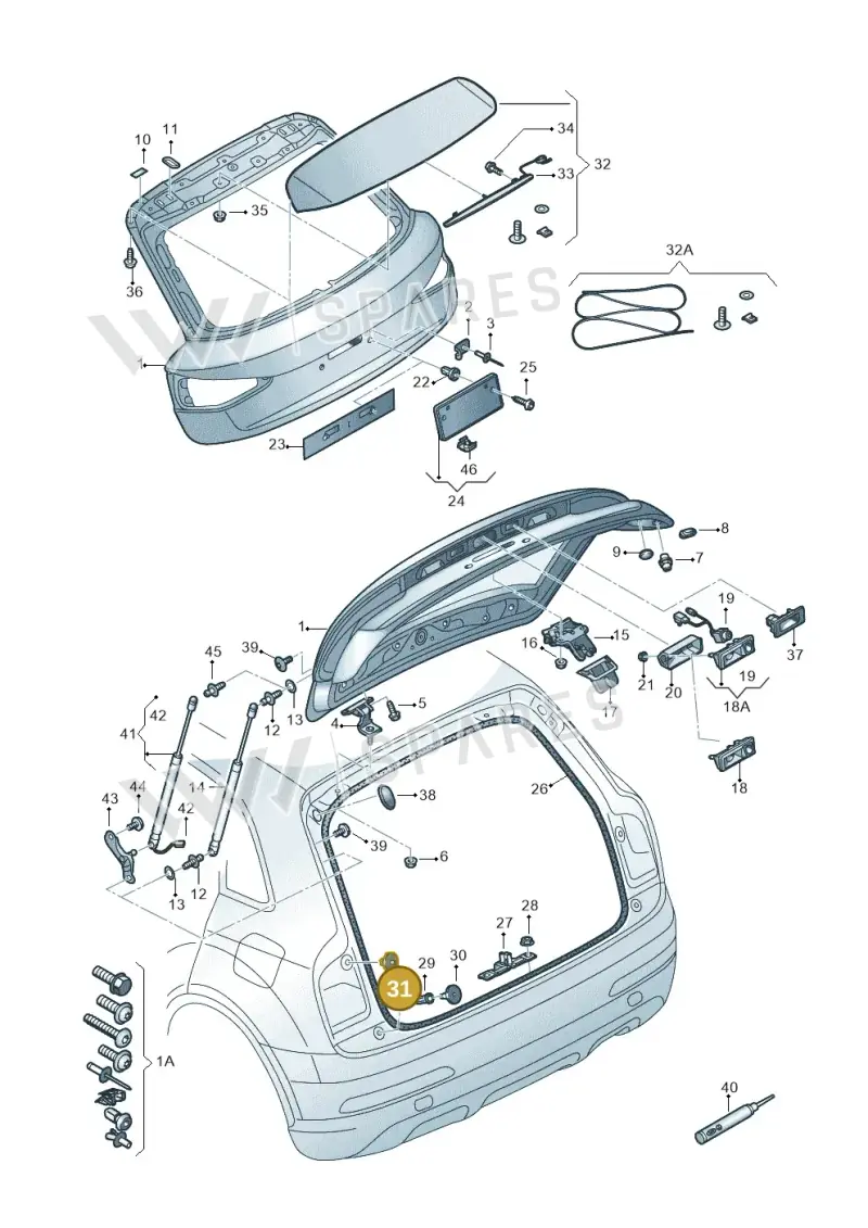 8U0827787 — Audi RS Q3 (2013-2018) diagram 764827000, position 31