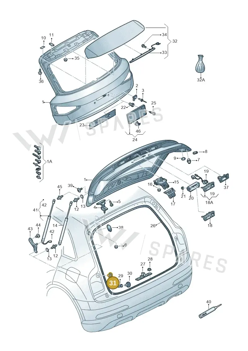 8U0827787 — Audi Q3 1.4 (2016-) diagram 728827000, position 31