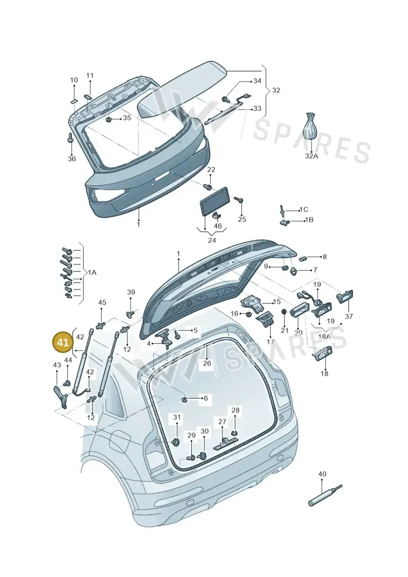 8U0827851A — Audi Q3 quattro 2.0 (2016-2019) diagram 895827000, position 41