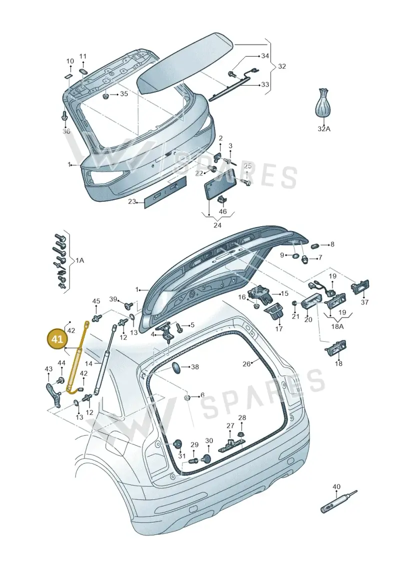 8U0827851A — Audi Q3 1.4 (2016-) diagram 728827000, position 41