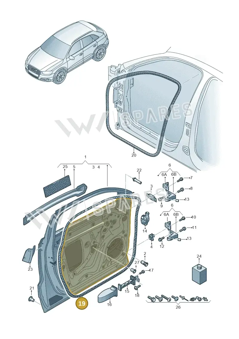 8U0837911B — Audi Q3 1.4 (2016-) diagram 855831100, position 19
