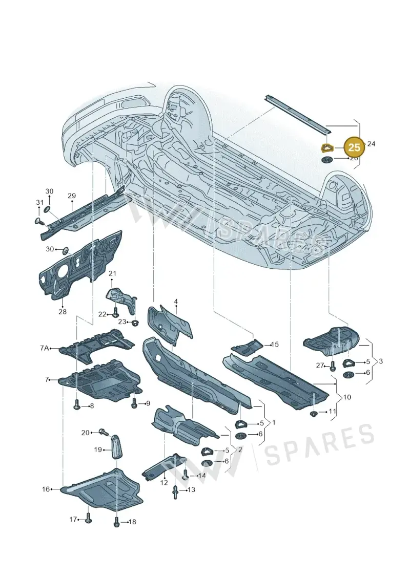 8U0853831B — Audi A3 Sportback (2016-2020) diagram 890825100, position 25