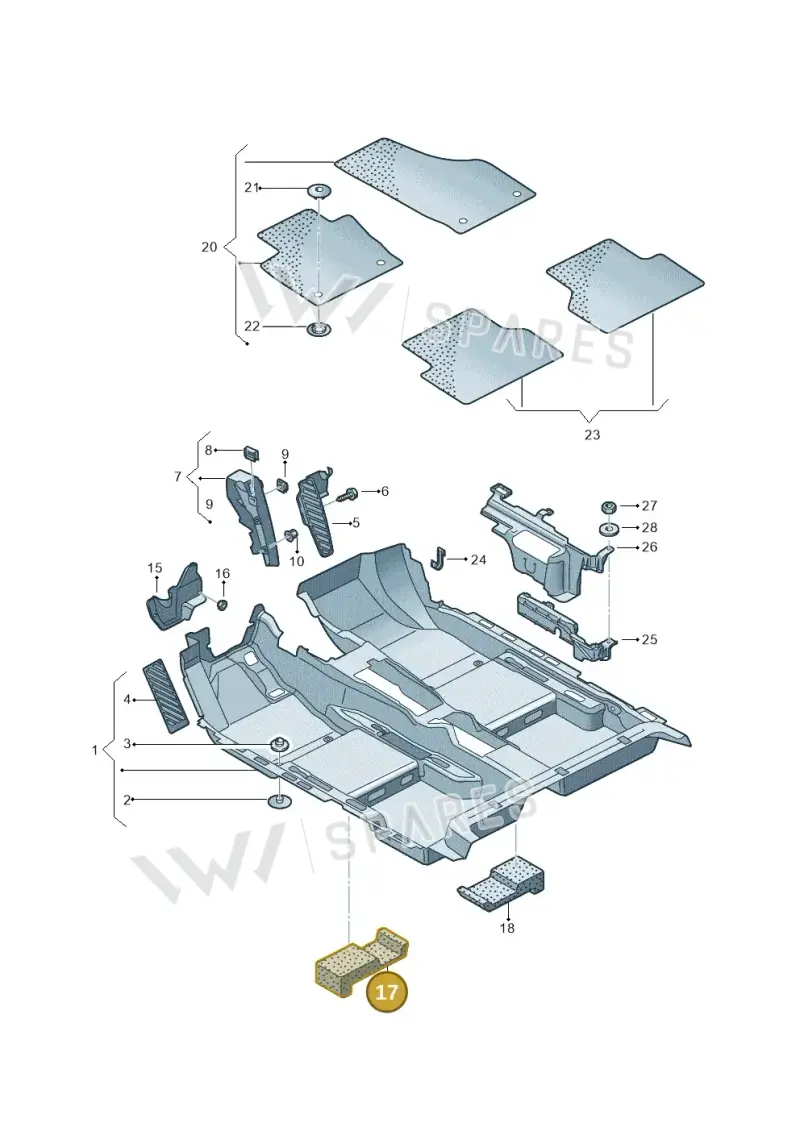 8U0863027 — Audi Q3 1.4 (2016-) diagram 728863000, position 17