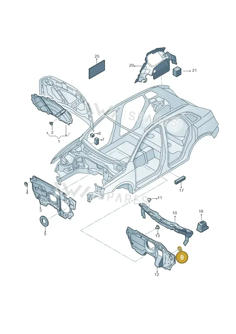 8U0863826 — Audi Q3 1.4 (2016-) diagram 728863200, position 9
