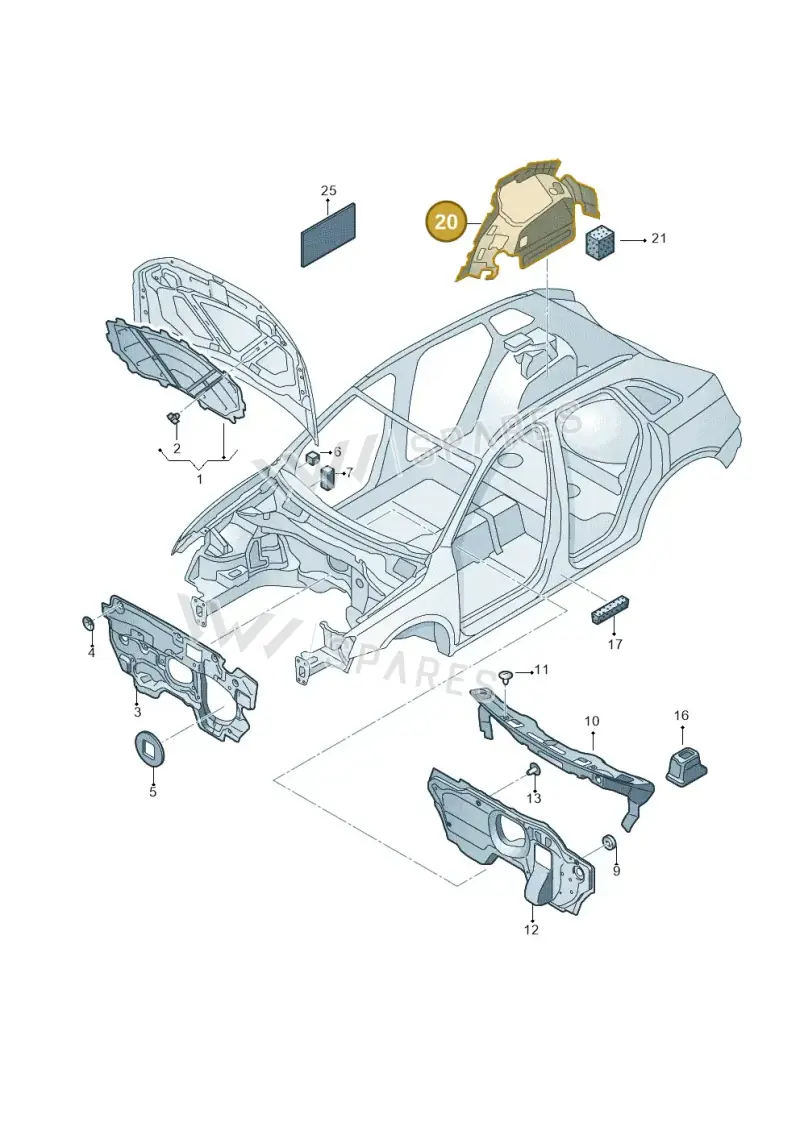 8U0863896C — Audi Q3 1.4 (2016-) diagram 728863200, position 20