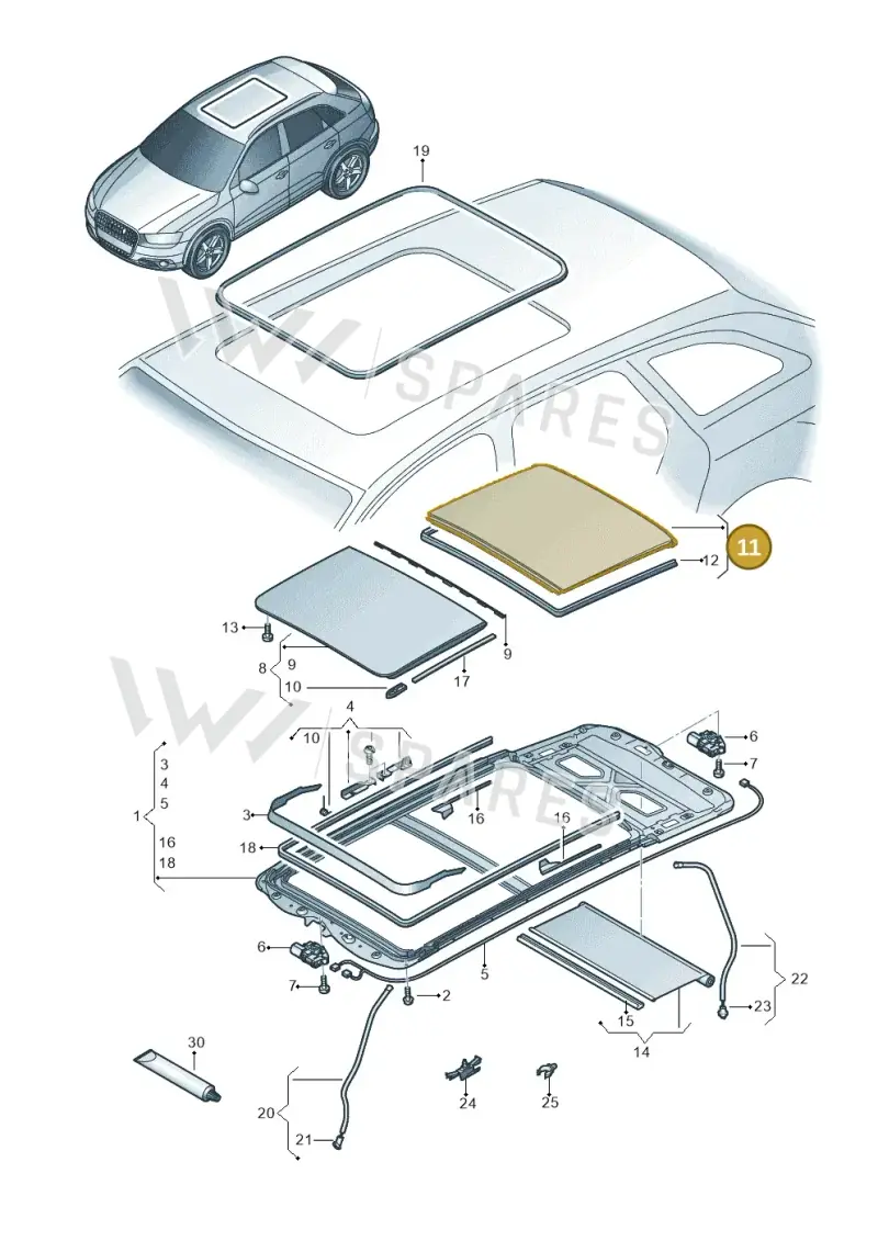 8U0877072 — Audi Q3 1.4 (2016-) diagram 728877000, position 11