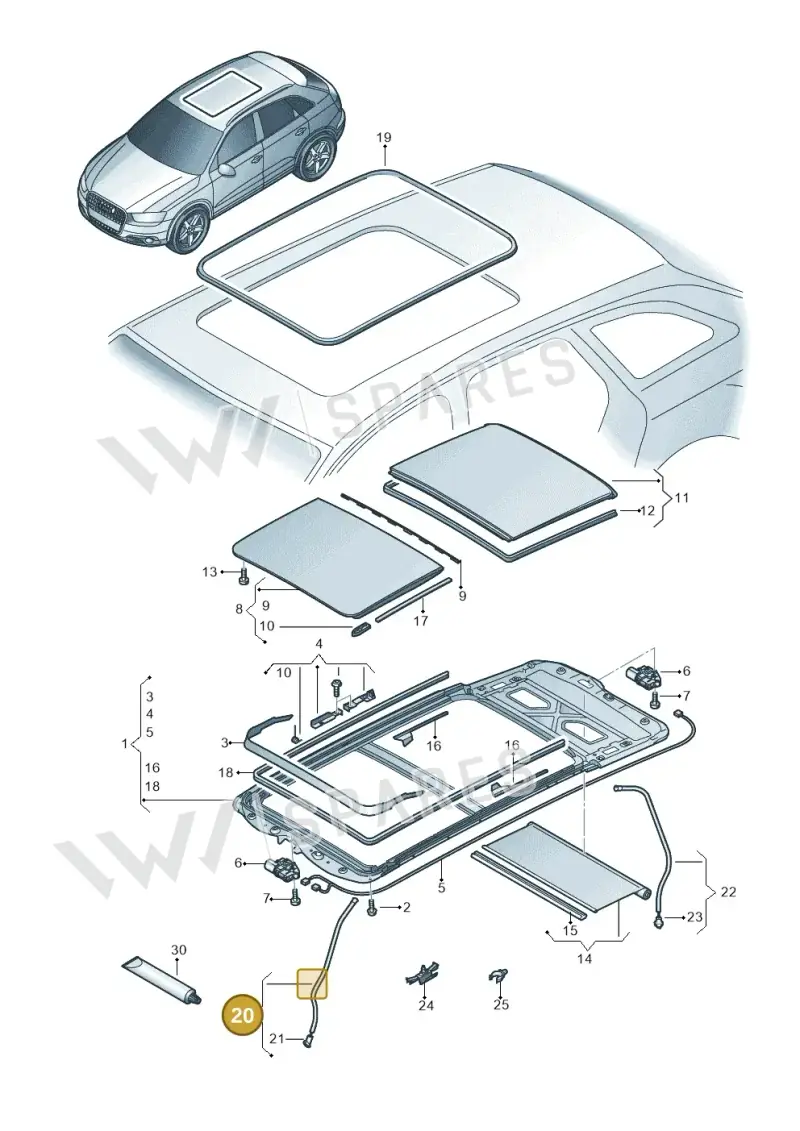 8U0877201 — Audi Q3 1.4 (2016-) diagram 728877000, position 20