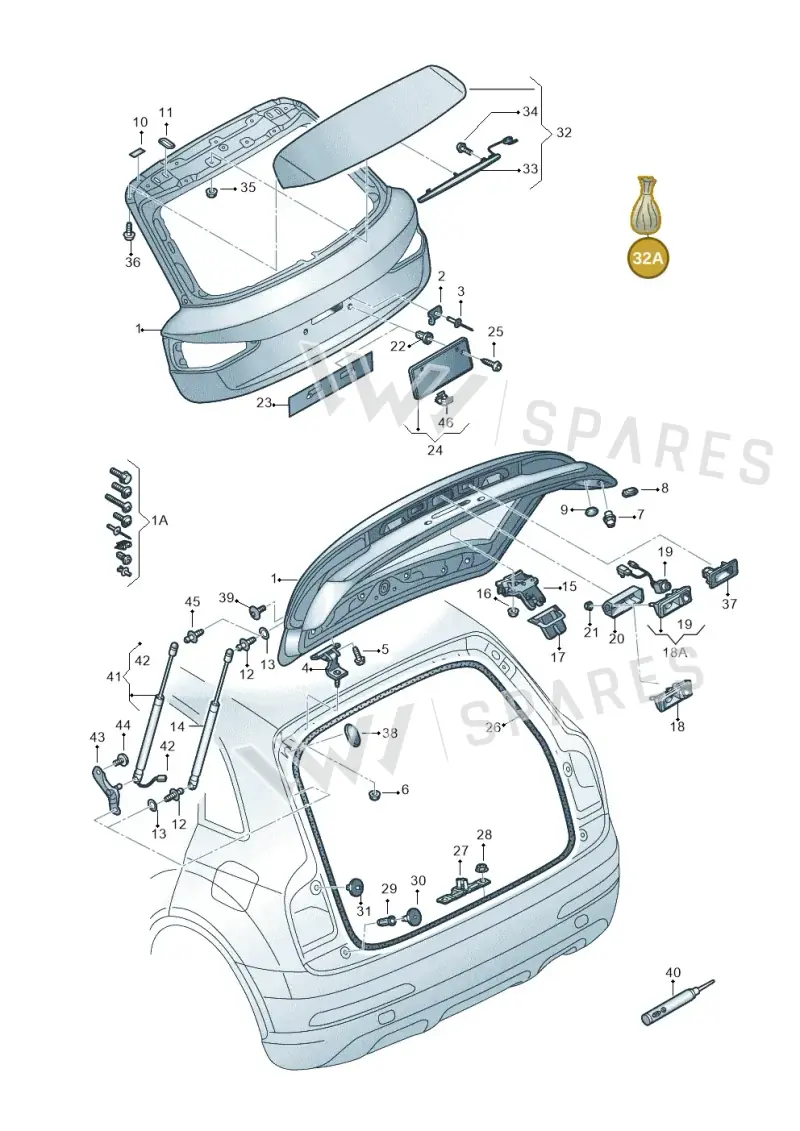 8U0898940 — Audi Q3 (2014-2019) diagram 728827000, position 32A