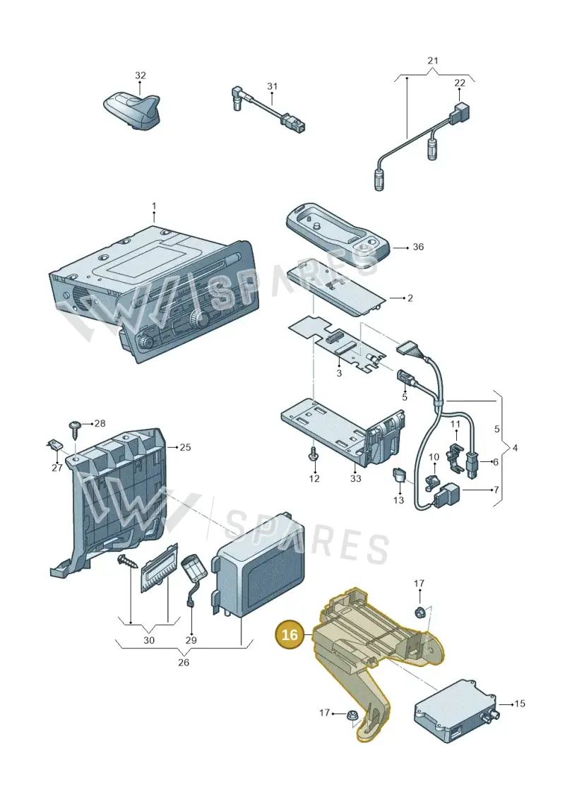 8U0907297 — Audi Q3 (2014-2019) diagram 855035550, position 16