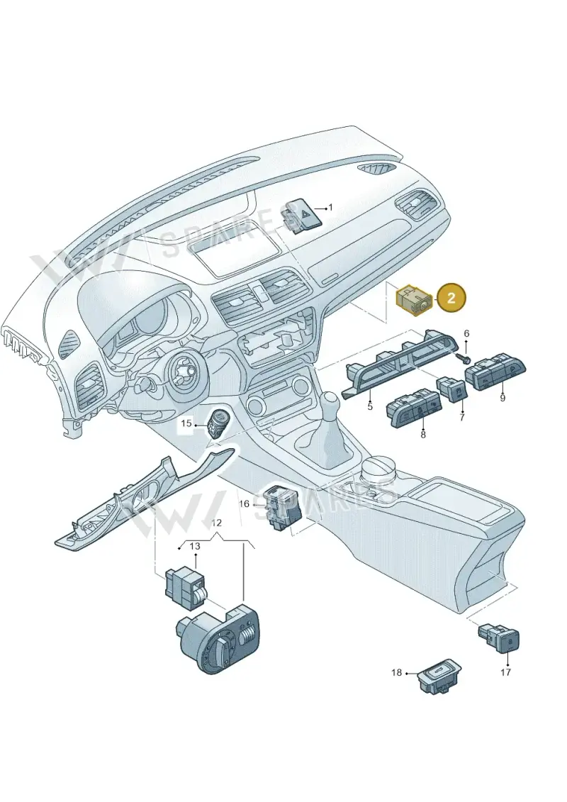 8U0927121 — Audi Q3 (2014-2019) diagram 728941500, position 2