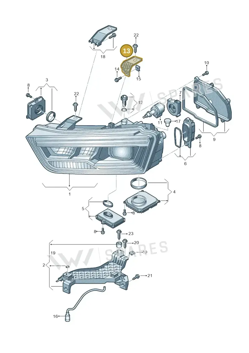 8U0941122 — Audi Q3 1.4 (2016-) diagram 855941050, position 13