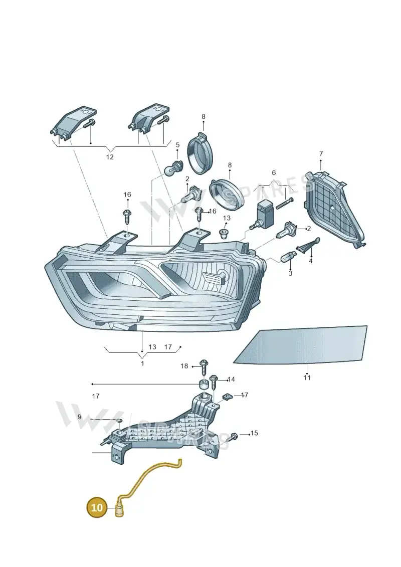 8U0941718 — Audi Q3 1.4 (2012-2016) diagram 728941000, position 10