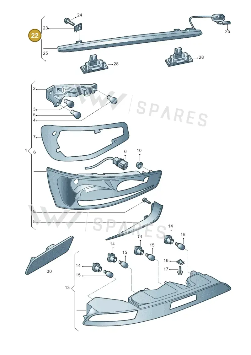 8U0945097 — Audi Q3 1.4 (2016-) diagram 728945000, position 22