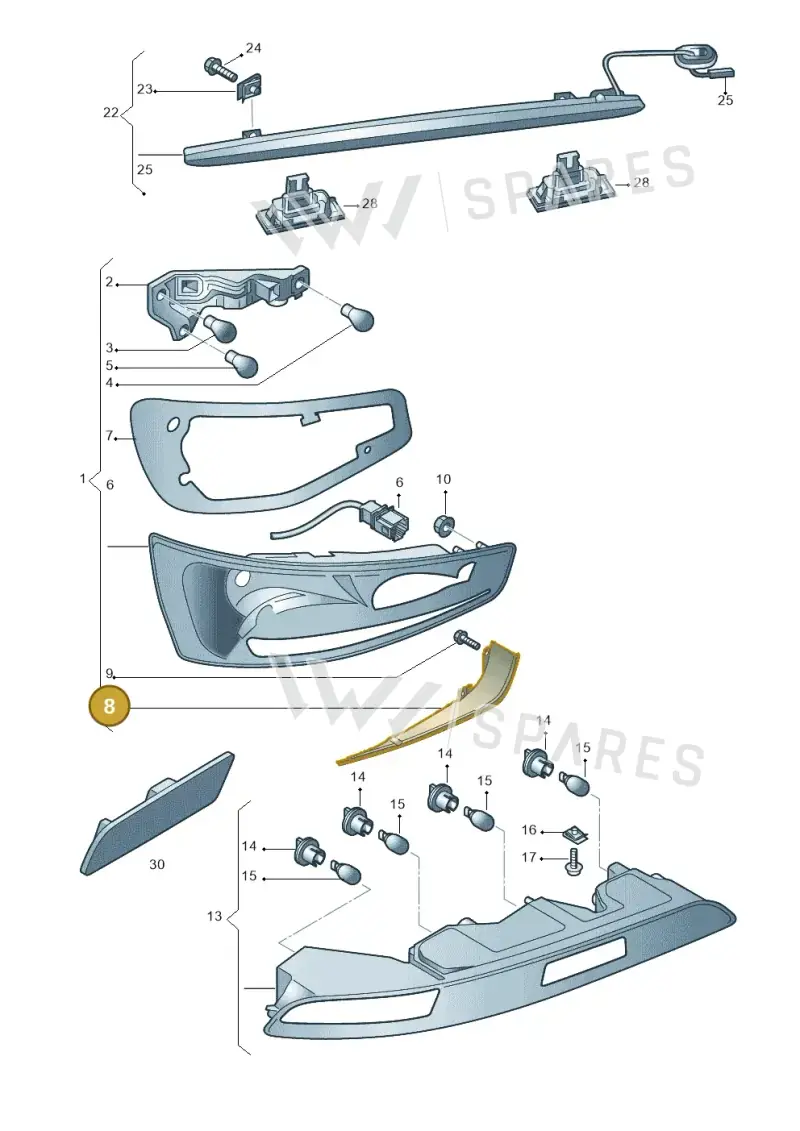 8U0945253A — Audi Q3 1.4 (2016-) diagram 728945000, position 8