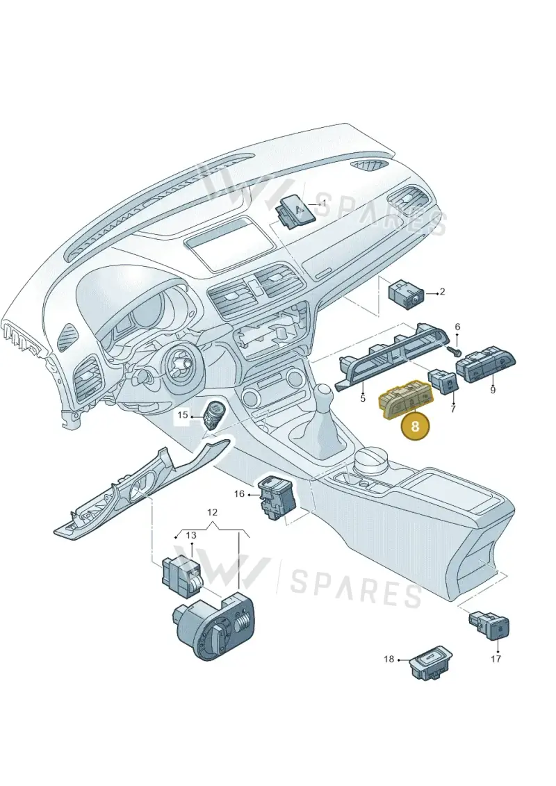 8U0959673F5PR — Audi Q3 (2014-2019) diagram 728941500, position 8