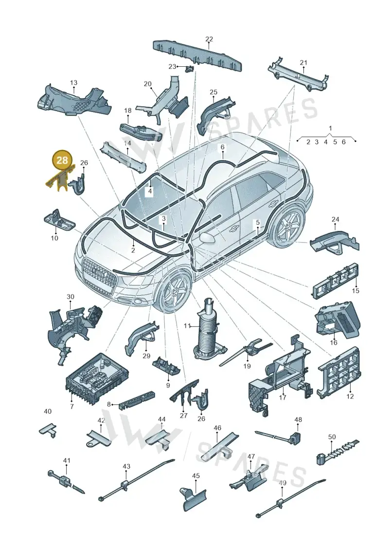 8U0971865A — Audi Q3 1.4 (2016-) diagram 728971800, position 28