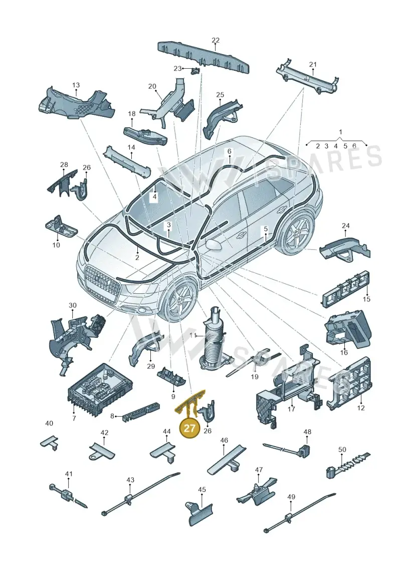 8U0971865 — Audi Q3 1.4 (2016-) diagram 728971800, position 27