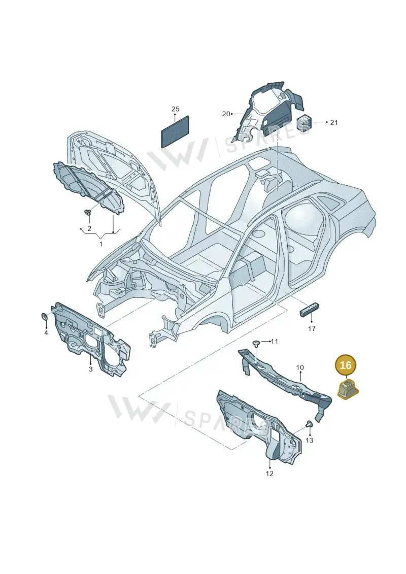 8U1863807 — Audi RS Q3 (2013-2018) diagram 764863200, position 16
