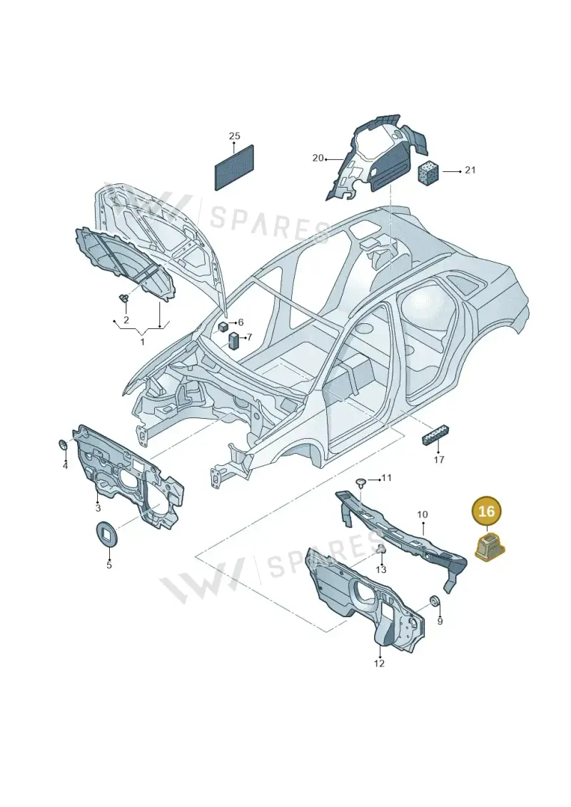 8U1863807 — Audi Q3 1.4 (2016-) diagram 728863200, position 16