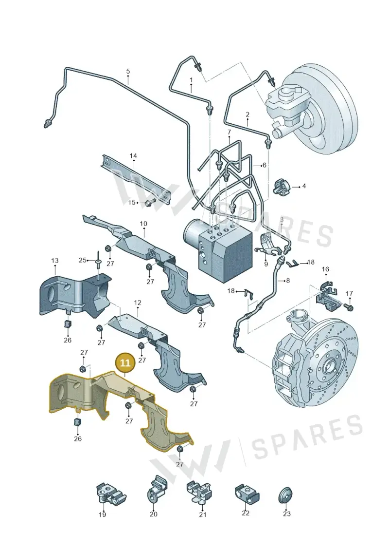 8U2611732A — Audi RS Q3 (2013-2018) diagram 764611200, position 11