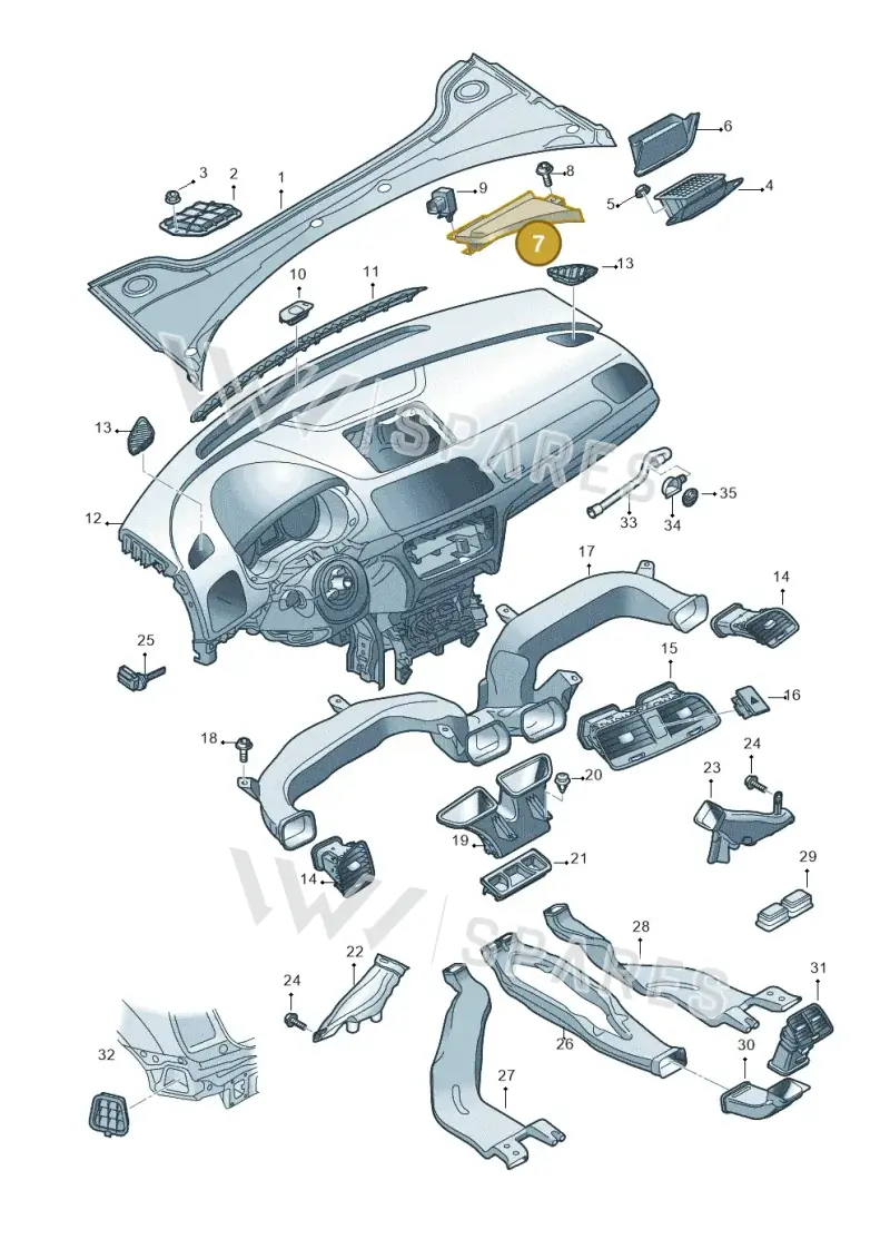 8U2819979BSP9 — Audi Q3 (2014-2019) diagram 728819300, position 7
