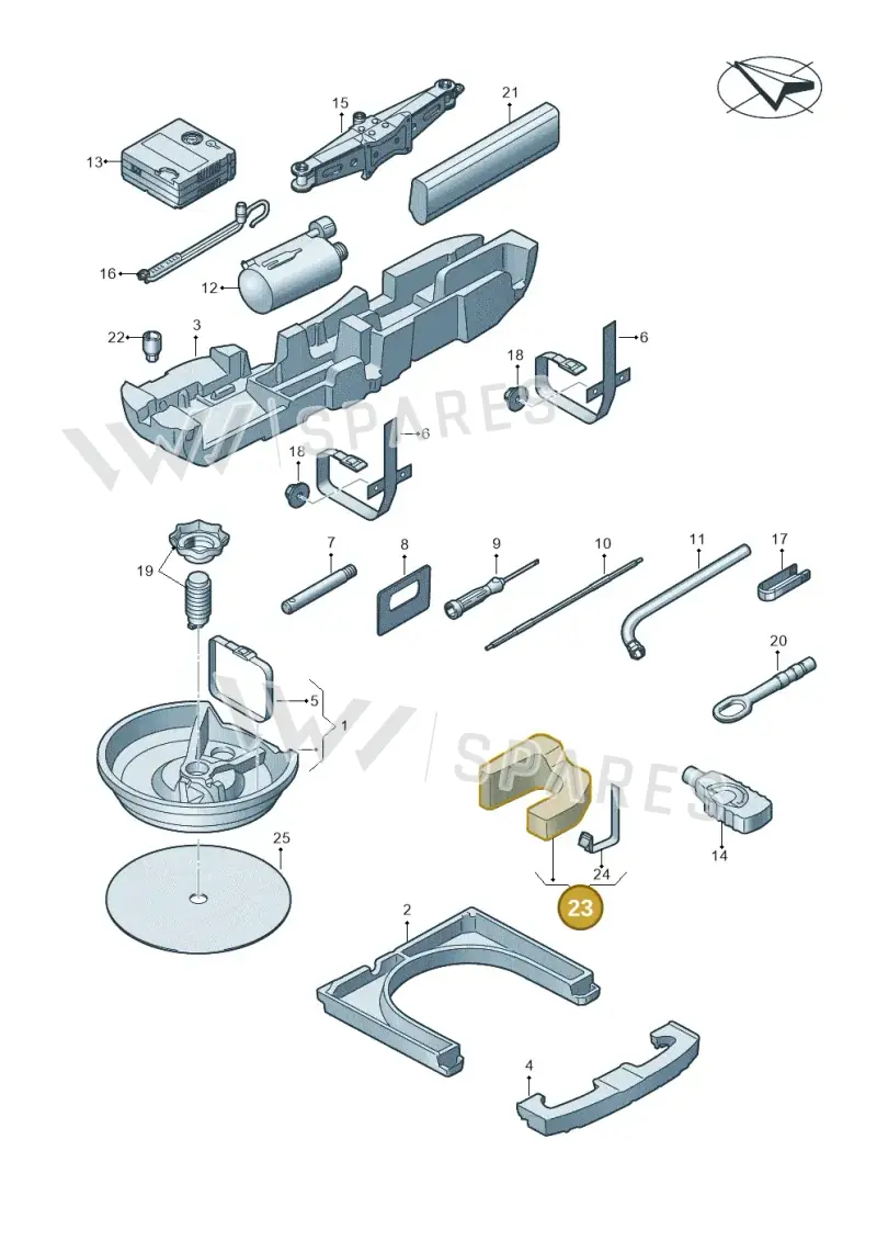 8V0011007 — Audi A3 Sportback (2019-2021) diagram 596011150, position 23
