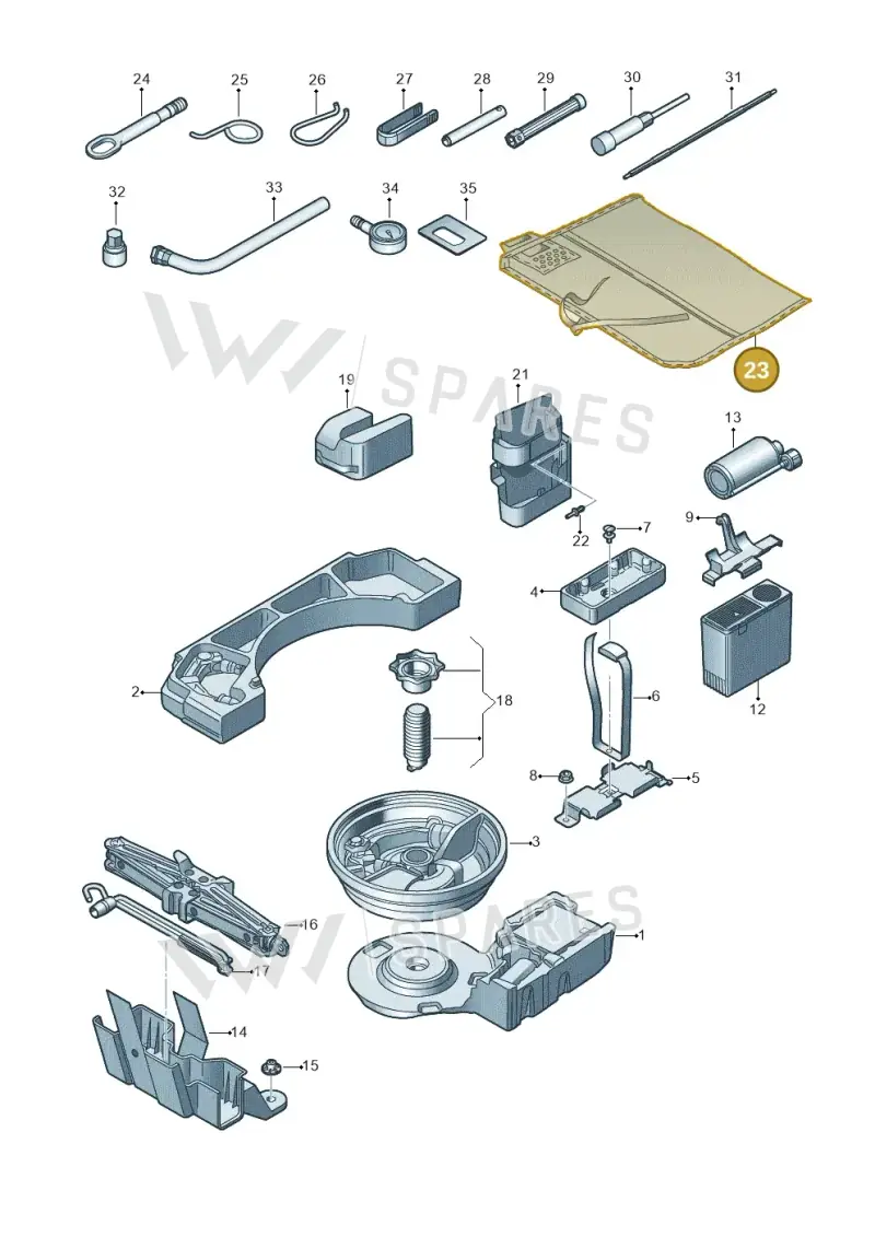 8V0012115 — Audi A3 Sportback (2016-2020) diagram 745011100, position 23