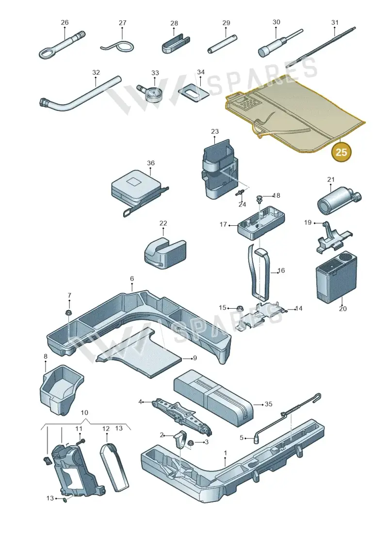 8V0012115 — Audi A3 Sportback (2016-2020) diagram 745011150, position 25