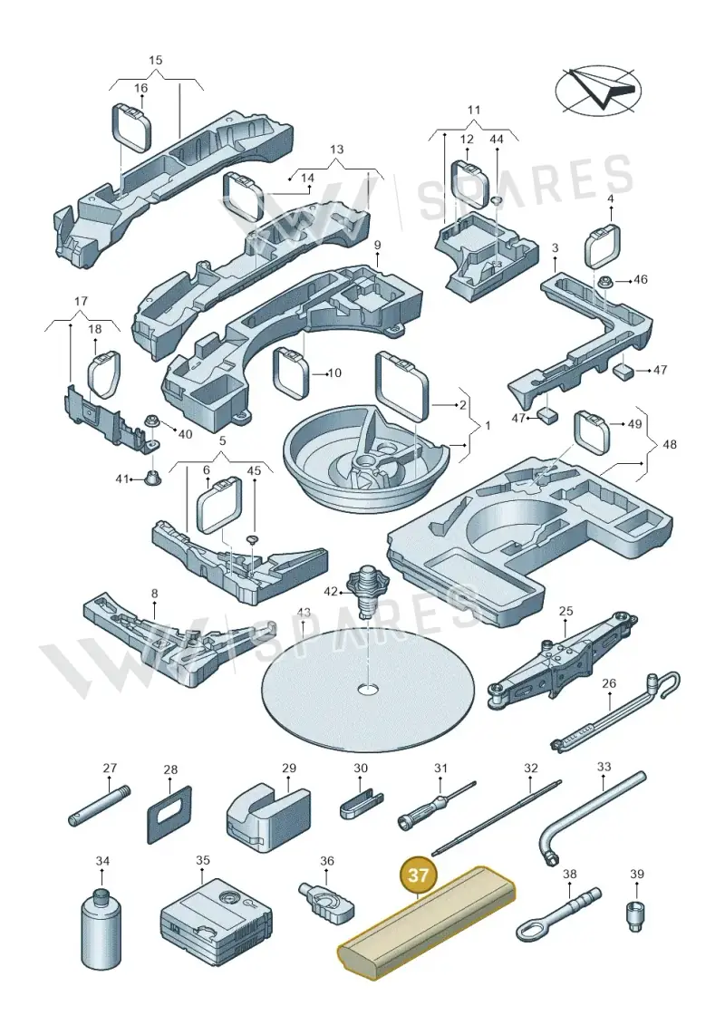 8V0012115B — Audi A3 Sportback (2019-2021) diagram 596011100, position 37