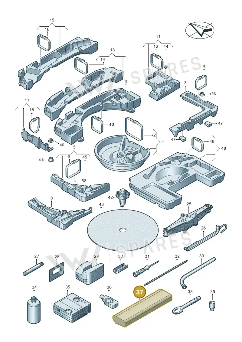 8V0012115 — Audi A3 Sportback (2019-2021) diagram 596011100, position 37