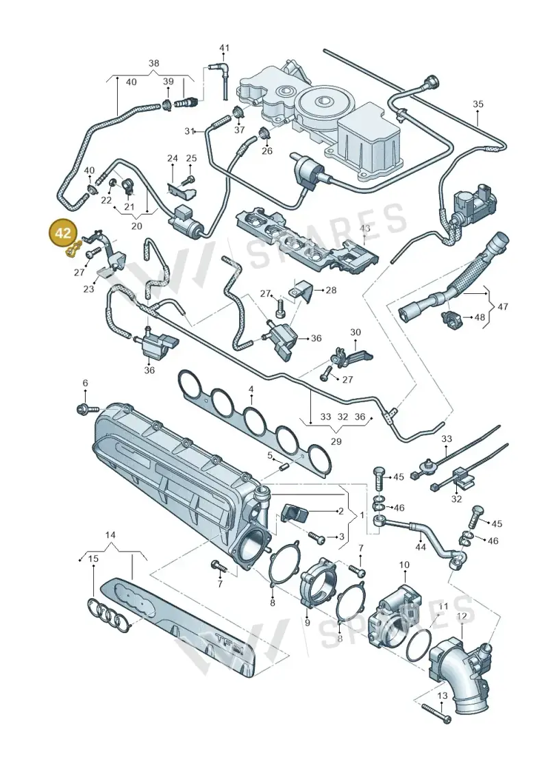 8V0201190 — Audi A3 Sportback (2019-2025) diagram 596133632, position 42