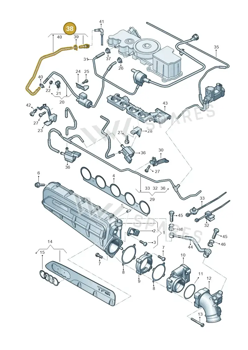 8V0201992A — Audi RSQ3 Sportback (2019-2024) diagram 898133320, position 38