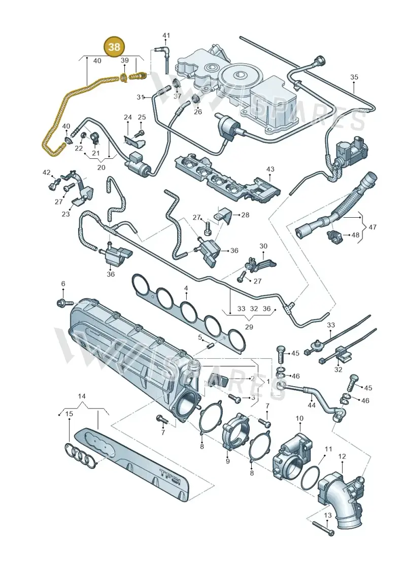 8V0201992C — Audi A3 Sportback (2019-2025) diagram 596133632, position 38