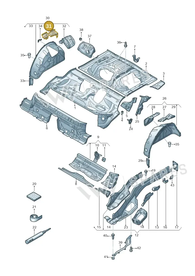 8V0809302 — Audi A3 Sportback (2016-2020) diagram 745803120, position 31