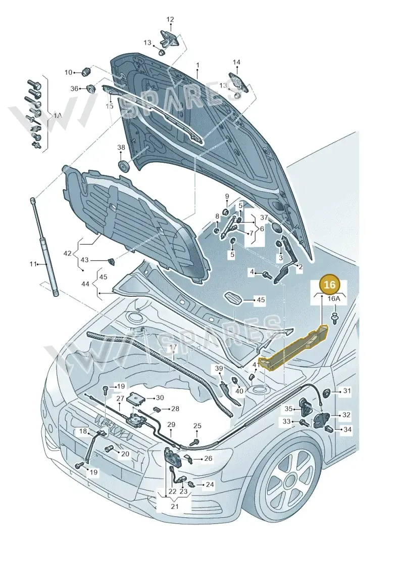 8V0821170E — Audi RS3 Limousine (2017-2020) diagram 890823100, position 16