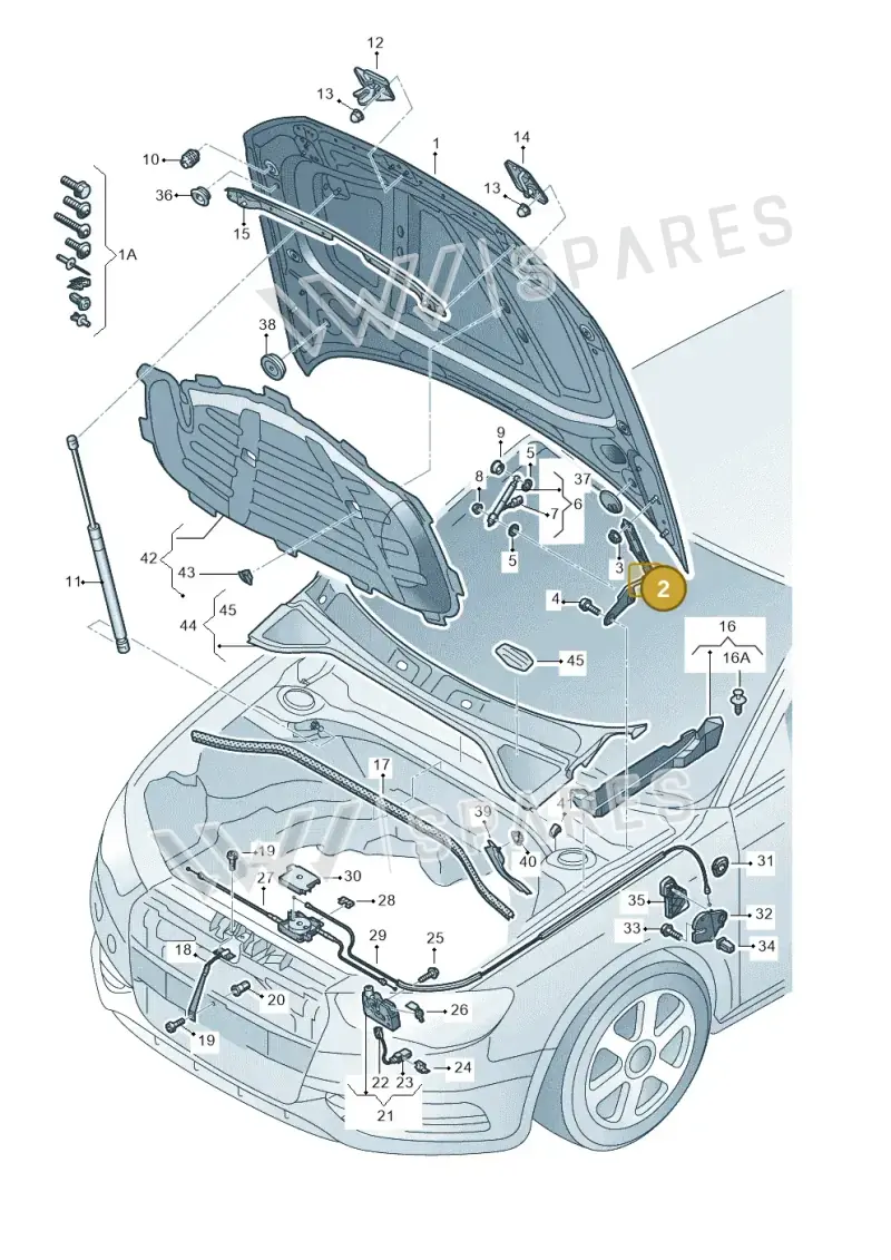 8V0823301F — Audi RS3 Limousine (2017-2020) diagram 890823100, position 2