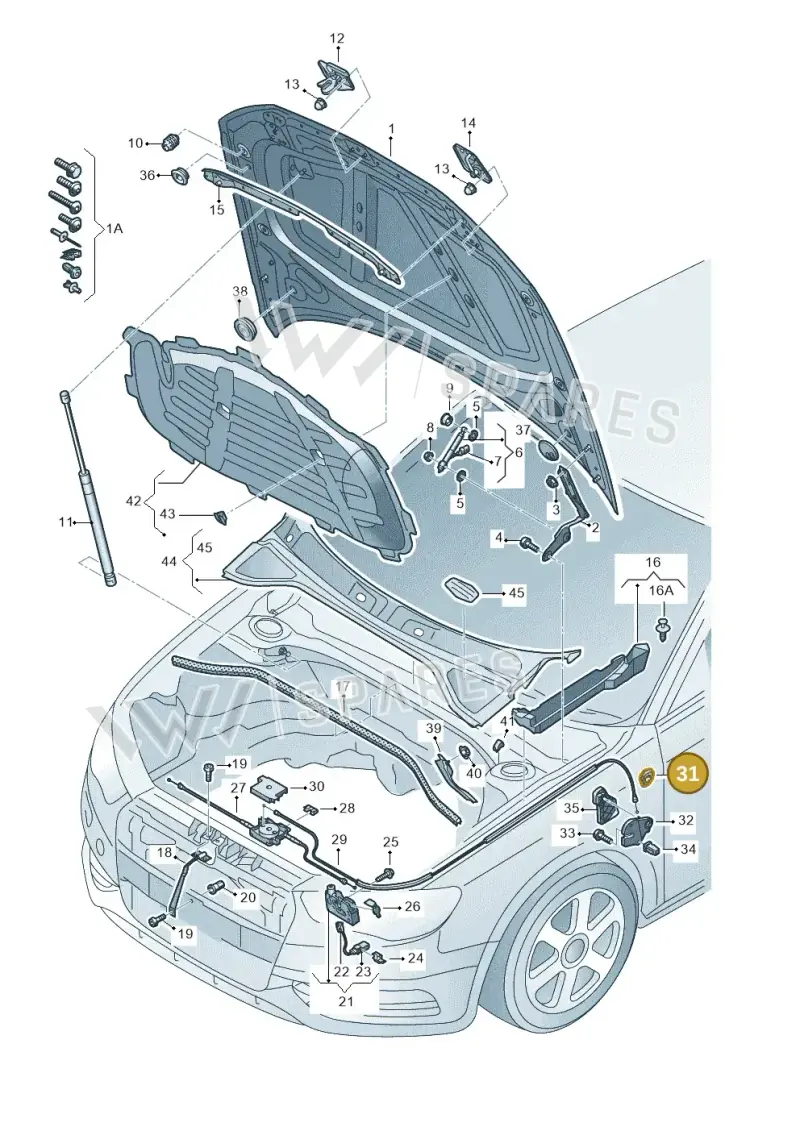 8V0823747 — Audi RS3 Limousine (2017-2020) diagram 890823100, position 31