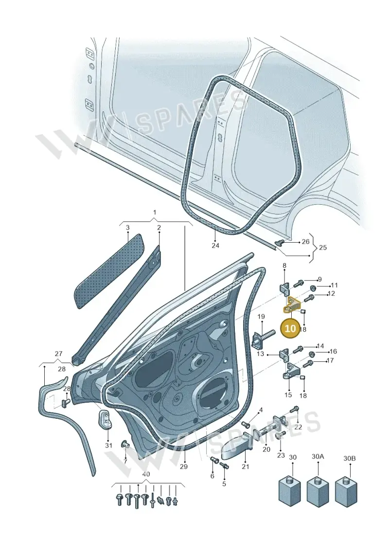 8V0833404E — Audi Q5 qu. 2.0 (2018-) diagram 428833010, position 10