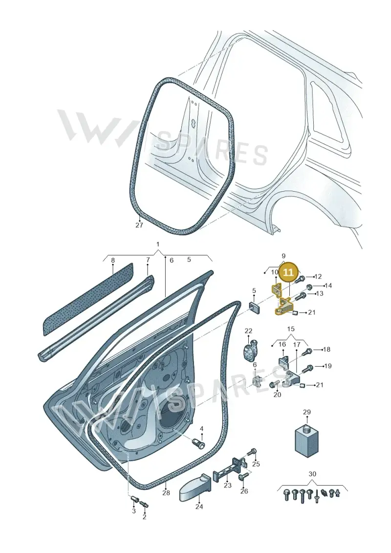 8V0833404E — Audi RS3 Sportback (2015-2016) diagram 858833100, position 11