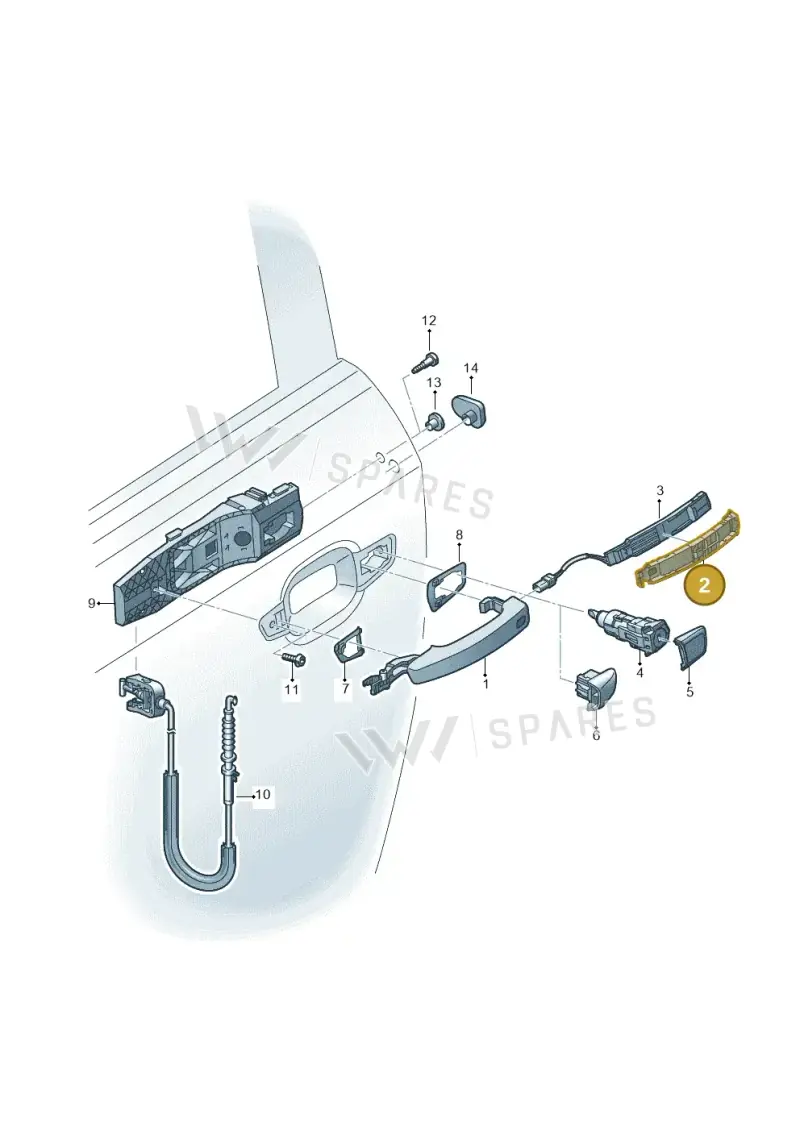 8V0837109A — Audi A1 sportback 1.0 (2018-) diagram 592837000, position 2