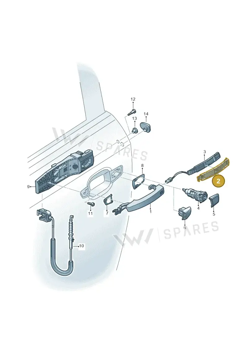 8V0837110A — Audi A1 sportback 1.0 (2018-) diagram 592837000, position 2