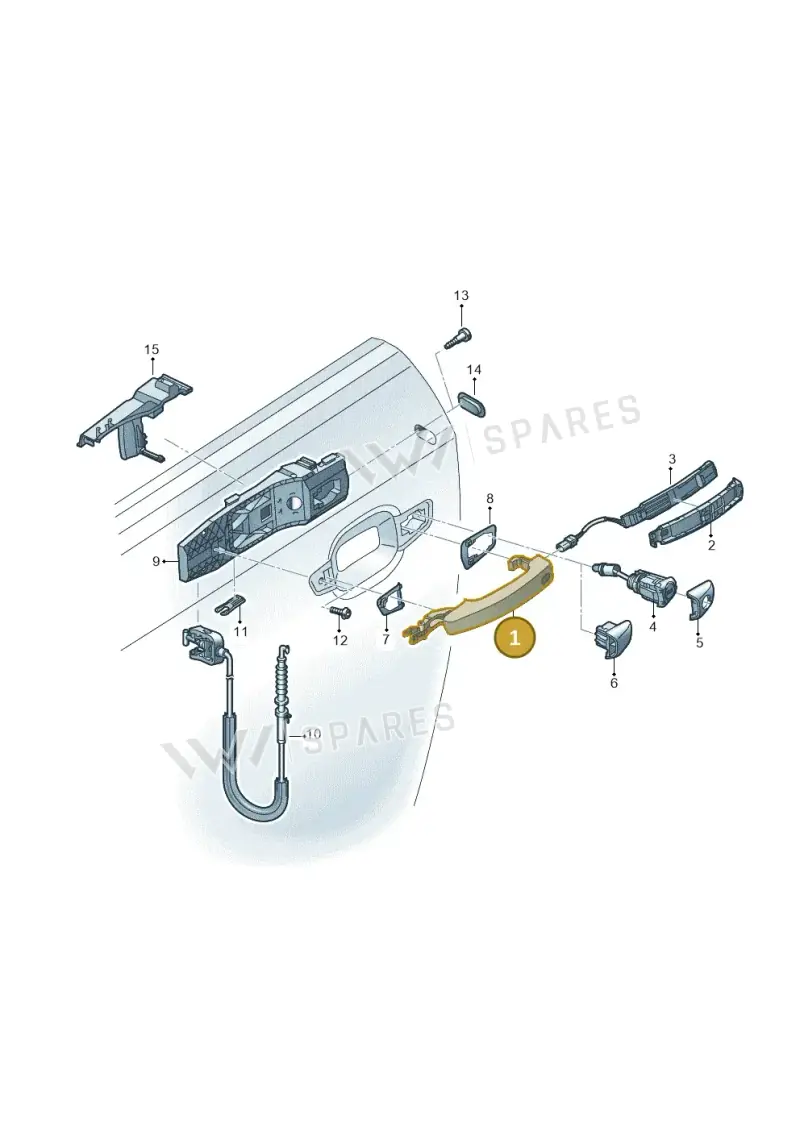 8V0837206AGRU — Audi TTRS Coupe (2016-2023) diagram 778837000, position 1