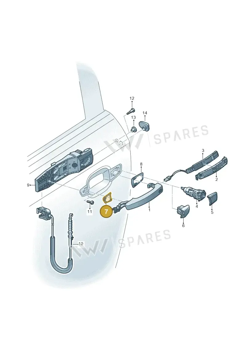 8V0837209 — Audi A1 Sportback (2018-2025) diagram 592837000, position 7
