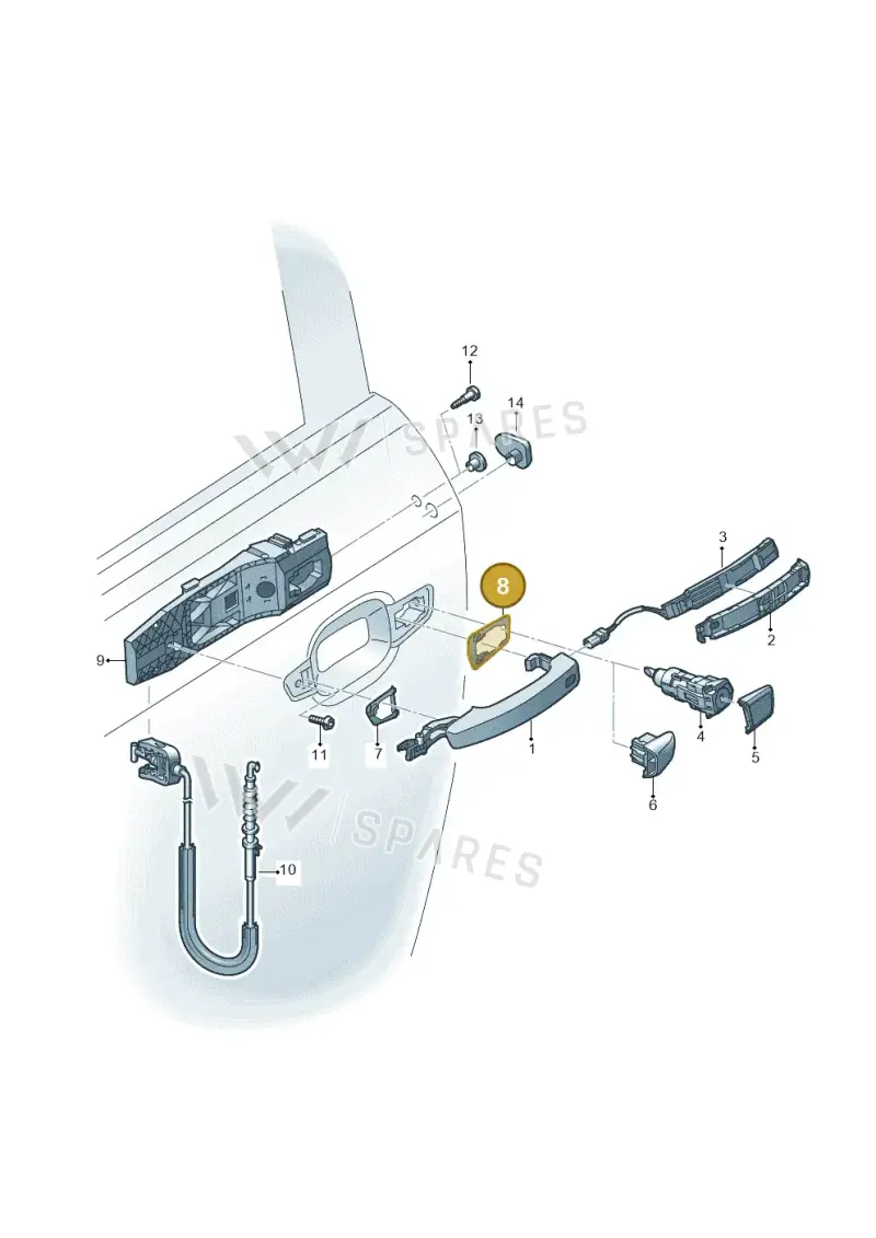 8V0837277 — Audi A1 Sportback (2018-2025) diagram 592837000, position 8