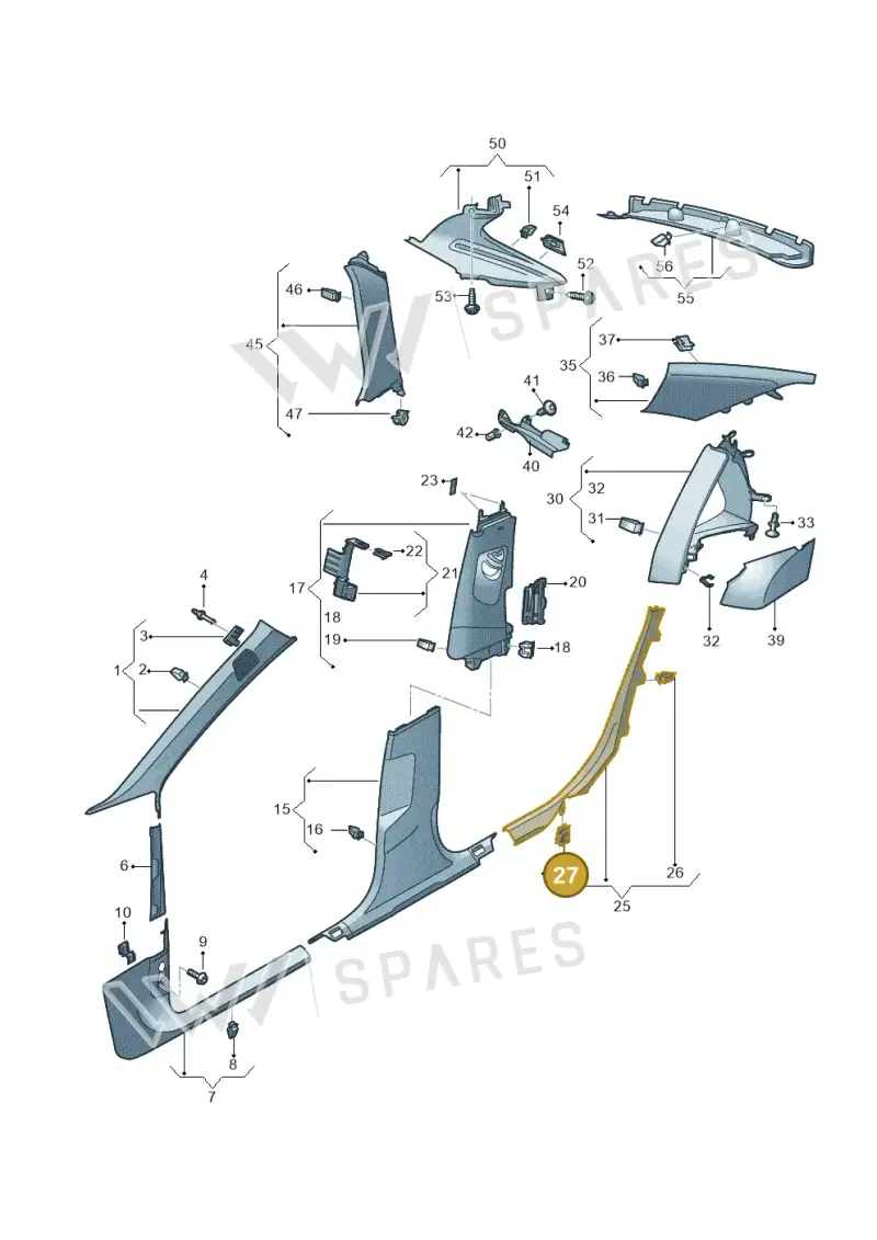 8V0853147 — Audi A6 (2018-2025) diagram 430867650, position 27