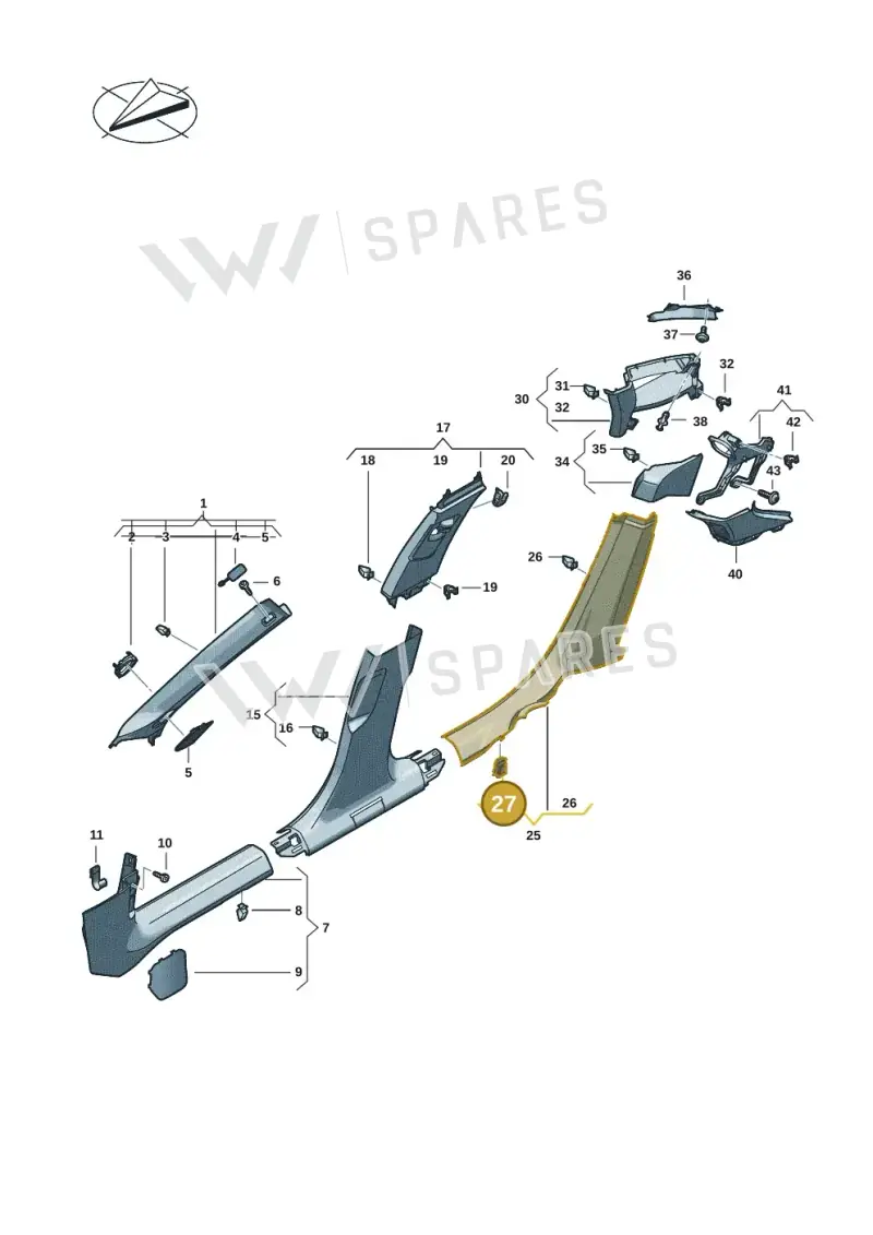 8V0853147 — Audi A5 Limousine (2024-2025) diagram 8wh867650, position 27