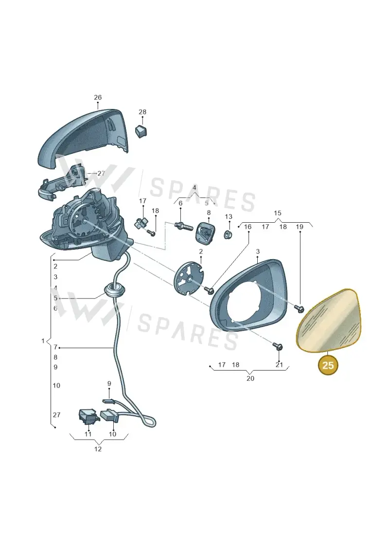 8V0857535D — Audi RS3 Limousine (2017-2020) diagram 890857400, position 25
