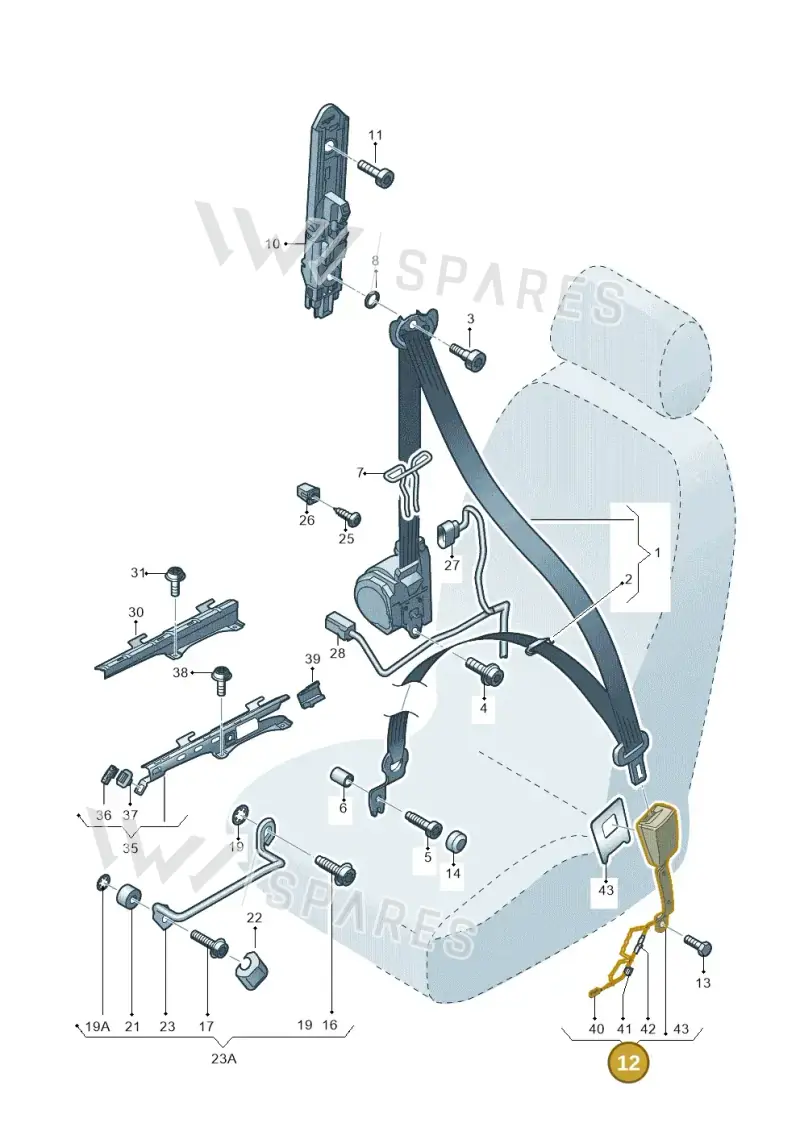 8V0857755MYLZ — Audi A3 Sportback (2016-2020) diagram 745857600, position 12