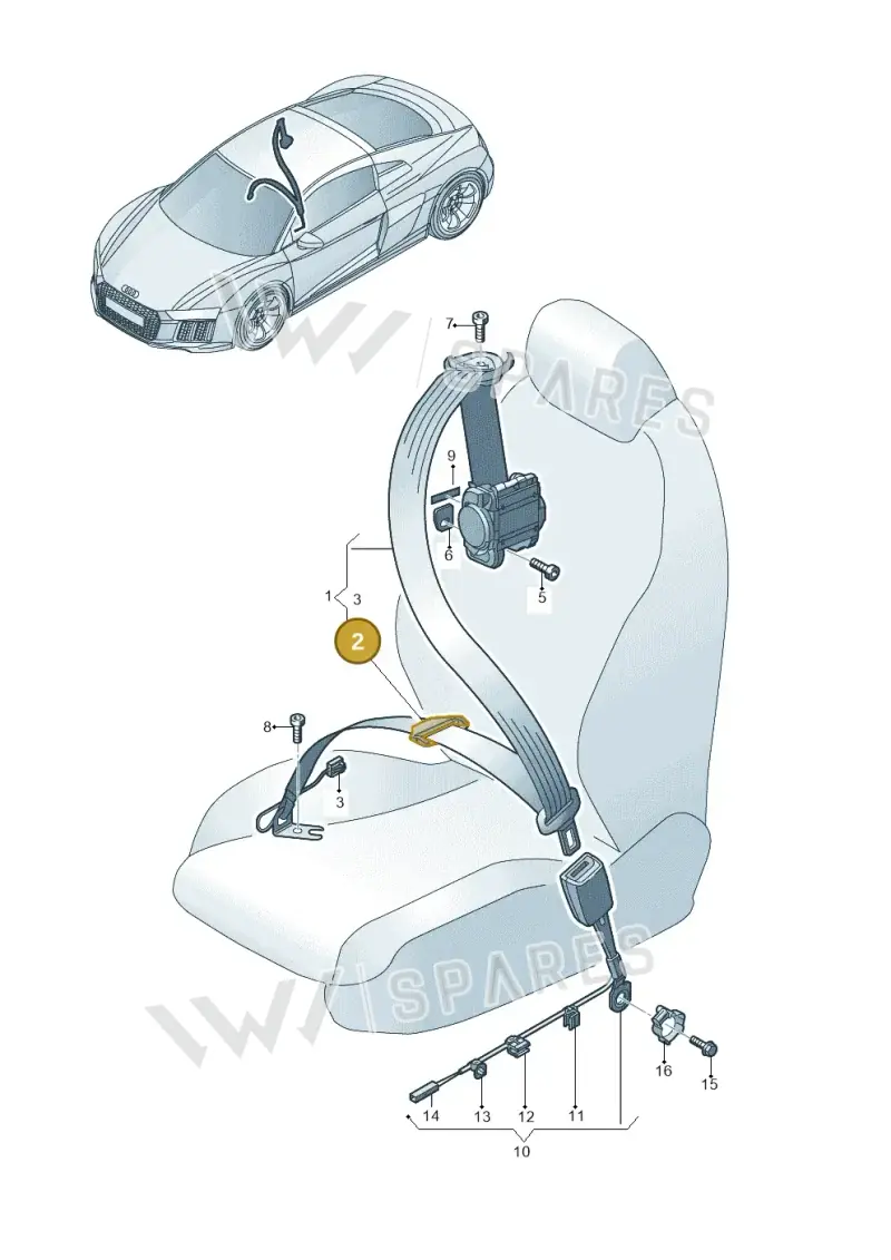 8V08578369B9 — Audi R8 Spyder (2015-2024) diagram 872857600, position 2
