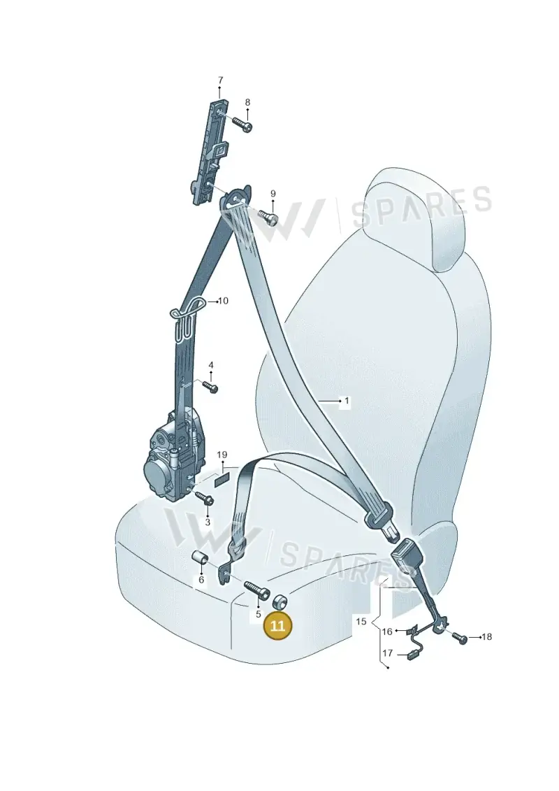 8V0858869 — Audi RS5 Sportback (2017-2025) diagram 897857600, position 11
